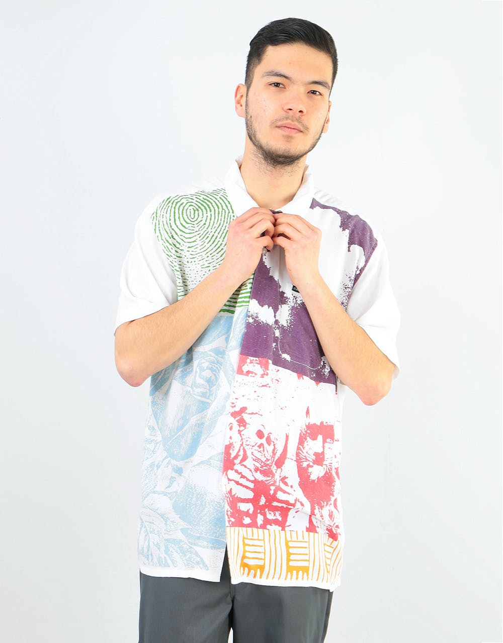 Obey Hitter Woven S/S Shirt - White/Multi
