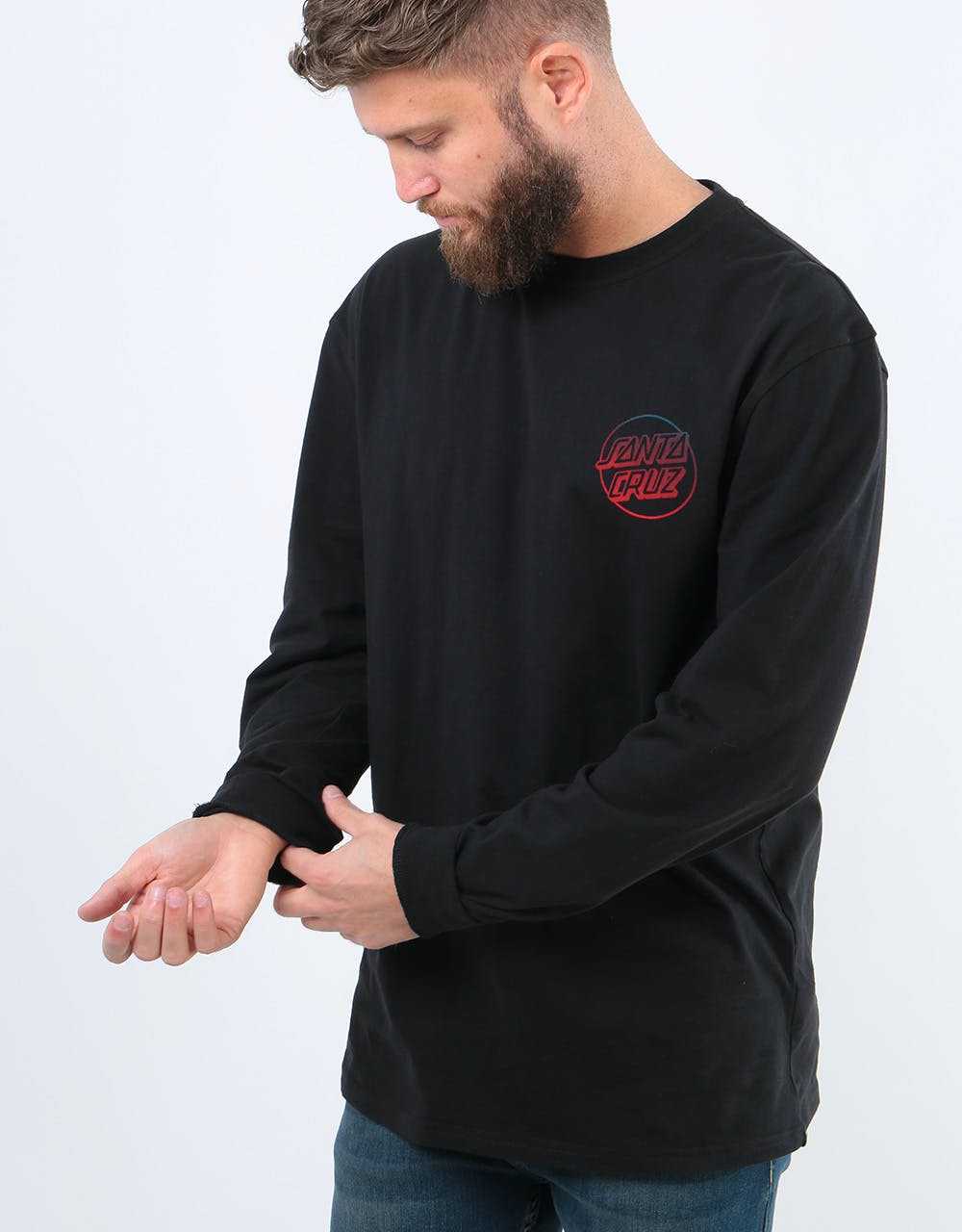 Santa Cruz Fade Hand L/S T-Shirt - Black