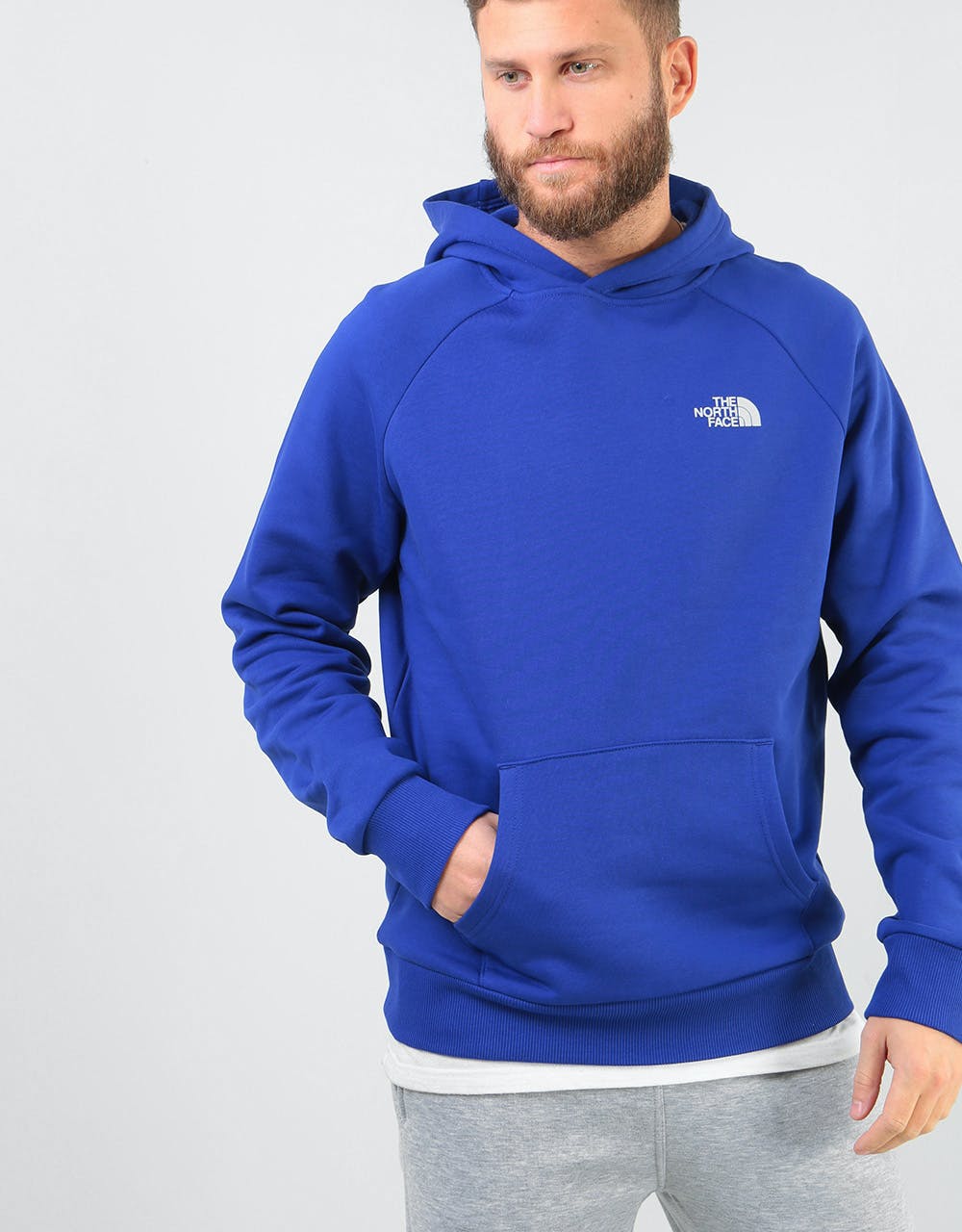 The North Face Raglan Red Box Pullover Hoodie - Lapis Blue