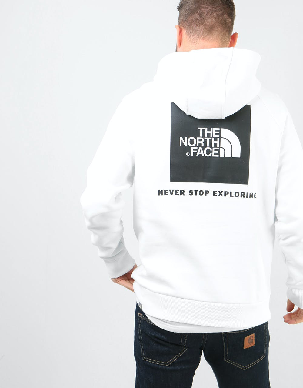 The North Face Raglan Red Box Pullover Hoodie - TNF White