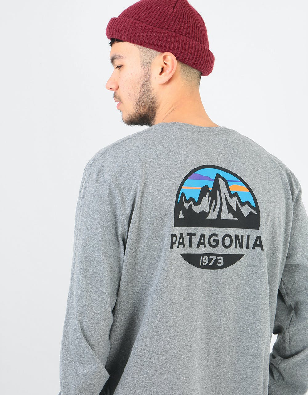 Patagonia L/S Fitz Roy Scope Responsibili-Tee® T-Shirt - Gravel HTHR