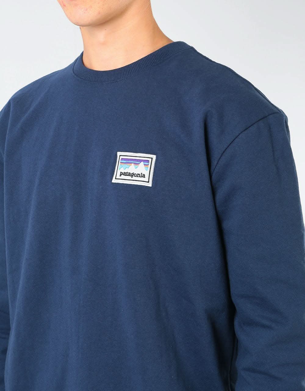 Patagonia Shop Sticker Patch Uprisal Crew Sweatshirt - Classic Navy