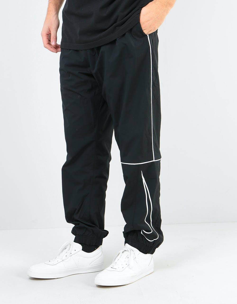 Nike SB Swoosh Track Pant - Black/White/White