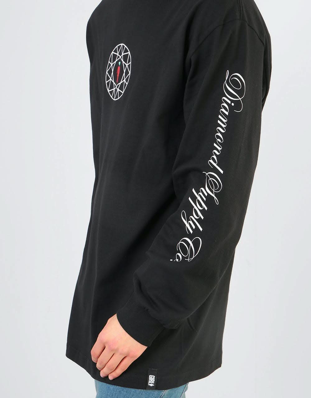 Girl x Diamond Supply Co. Simplicity Script L/S T-Shirt - Black
