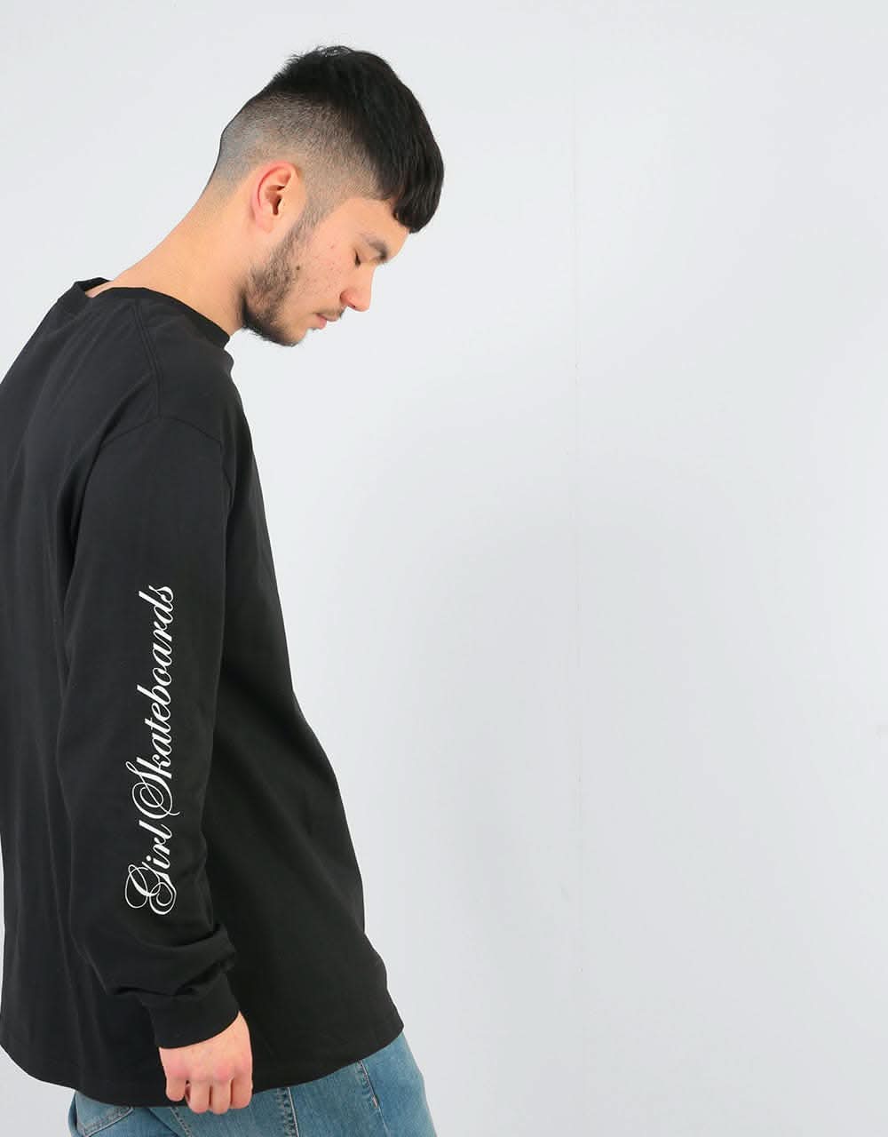 Girl x Diamond Supply Co. Simplicity Script L/S T-Shirt - Black