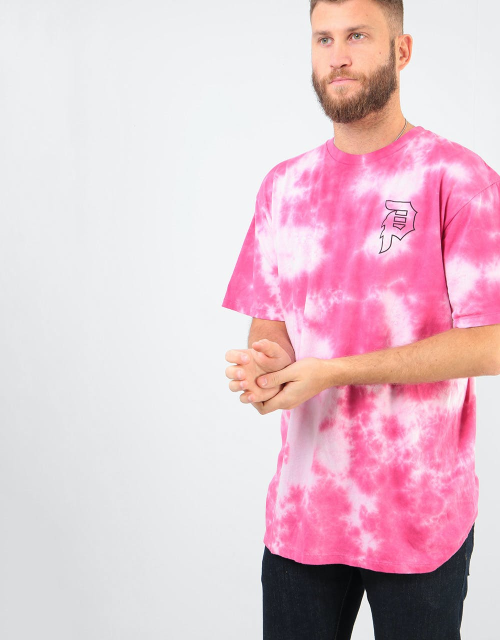 Primitive x Rick & Morty Rick Outline Tie-Dye T-Shirt - Pink Tie Dye