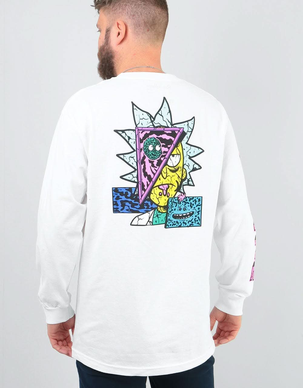 Primitive x Rick & Morty Rick Destructed L/S T-Shirt - White