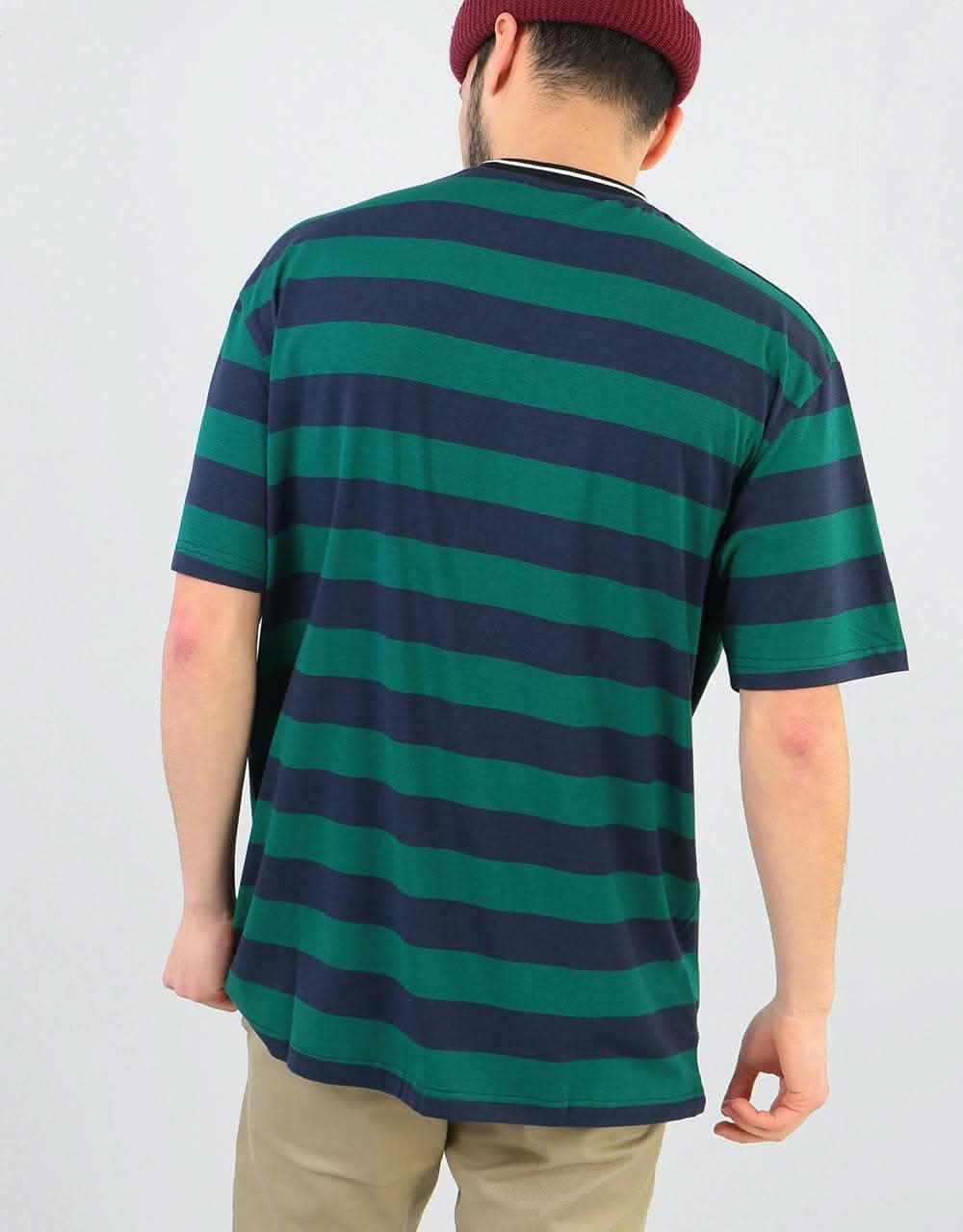Butter Goods Jacquard Stripe T-Shirt - Forest/Navy