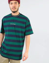 Butter Goods Jacquard Stripe T-Shirt - Forest/Navy