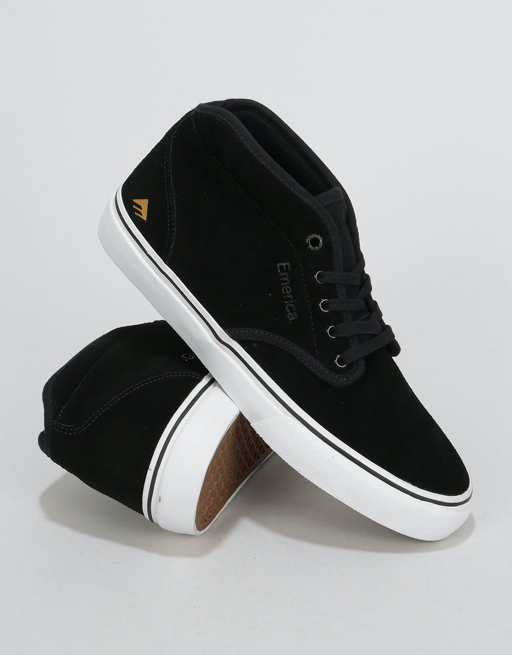 Emerica Wino G6 Mid Skate Shoes - Black/White/Gold
