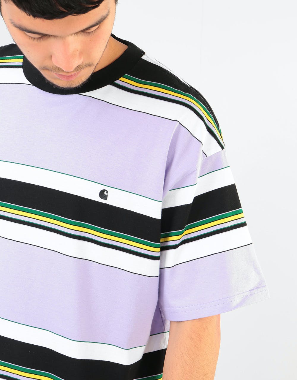 Carhartt WIP S/S Ozark Stripe T-Shirt - Soft Lavender/Black