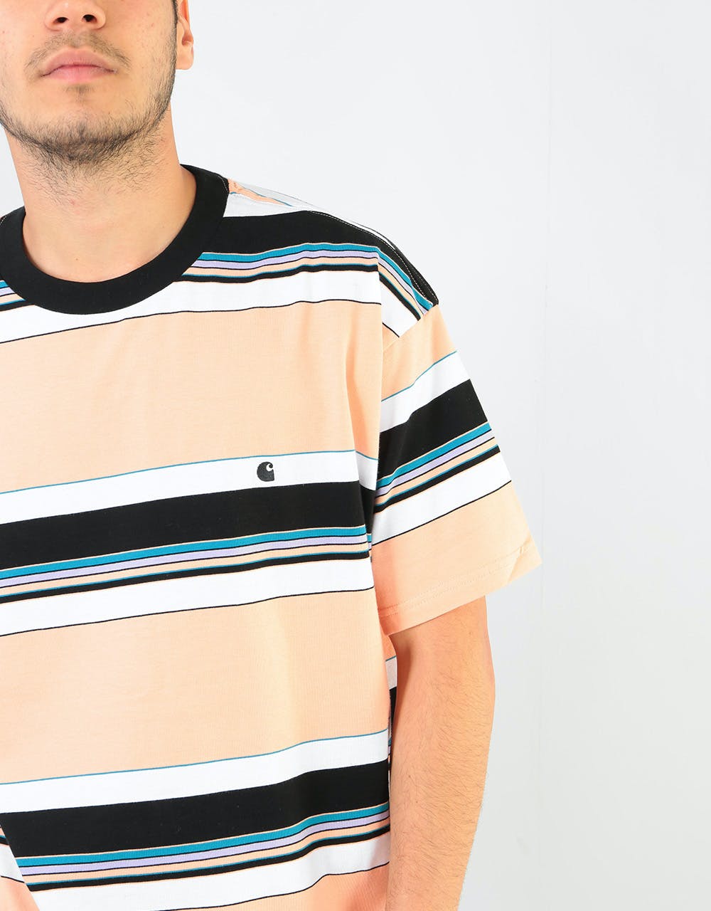 Carhartt WIP S/S Ozark Stripe T-Shirt - Peach/Black