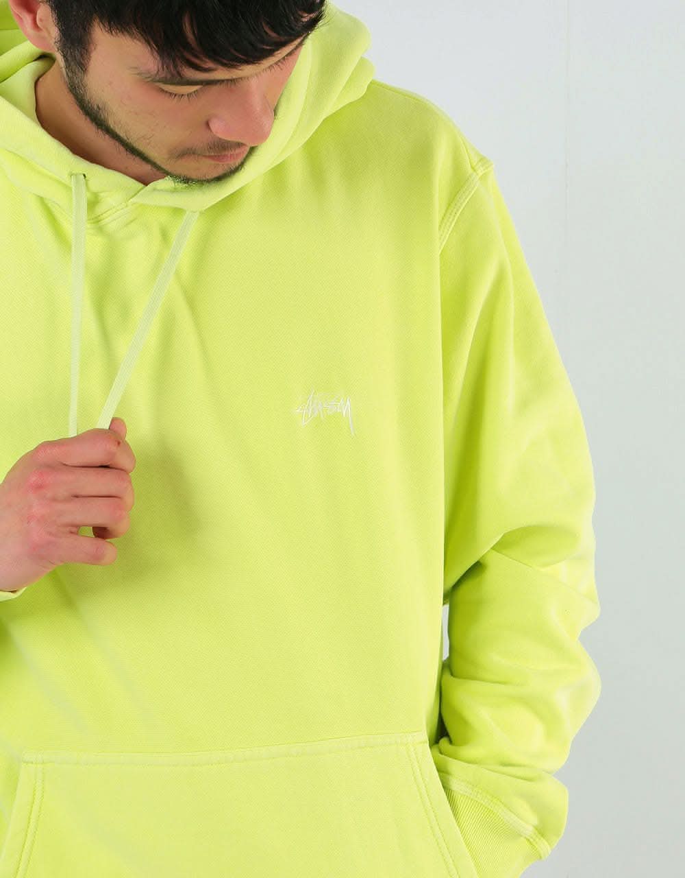 Stüssy Stock Logo Pullover Hoodie - Lime