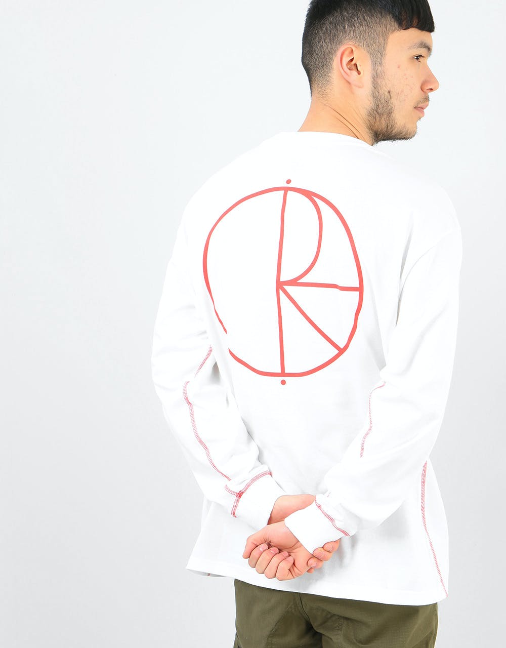 Polar Contrast L/S T-Shirt - White/Red