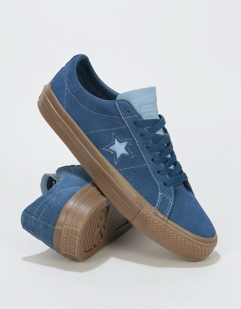 Converse One Star Pro Ox Skate Shoes - Navy/Indigo Fog/Brown