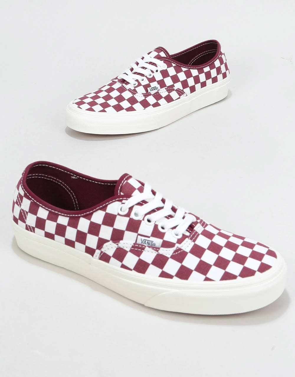 Vans Authentic Skate Shoes - (Checkerboard) Port Royale/Marshmallow