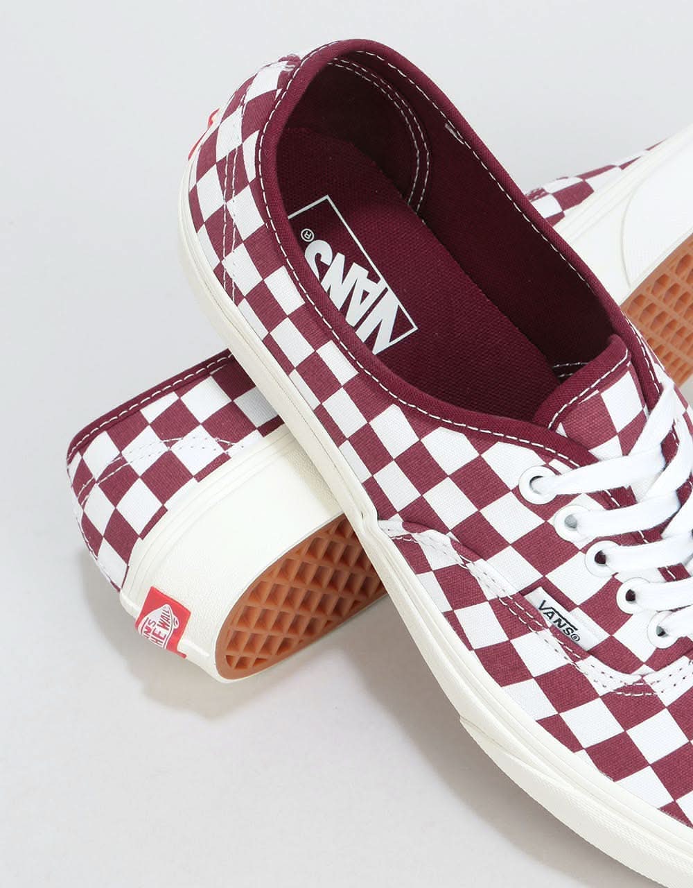 Vans Authentic Skate Shoes - (Checkerboard) Port Royale/Marshmallow