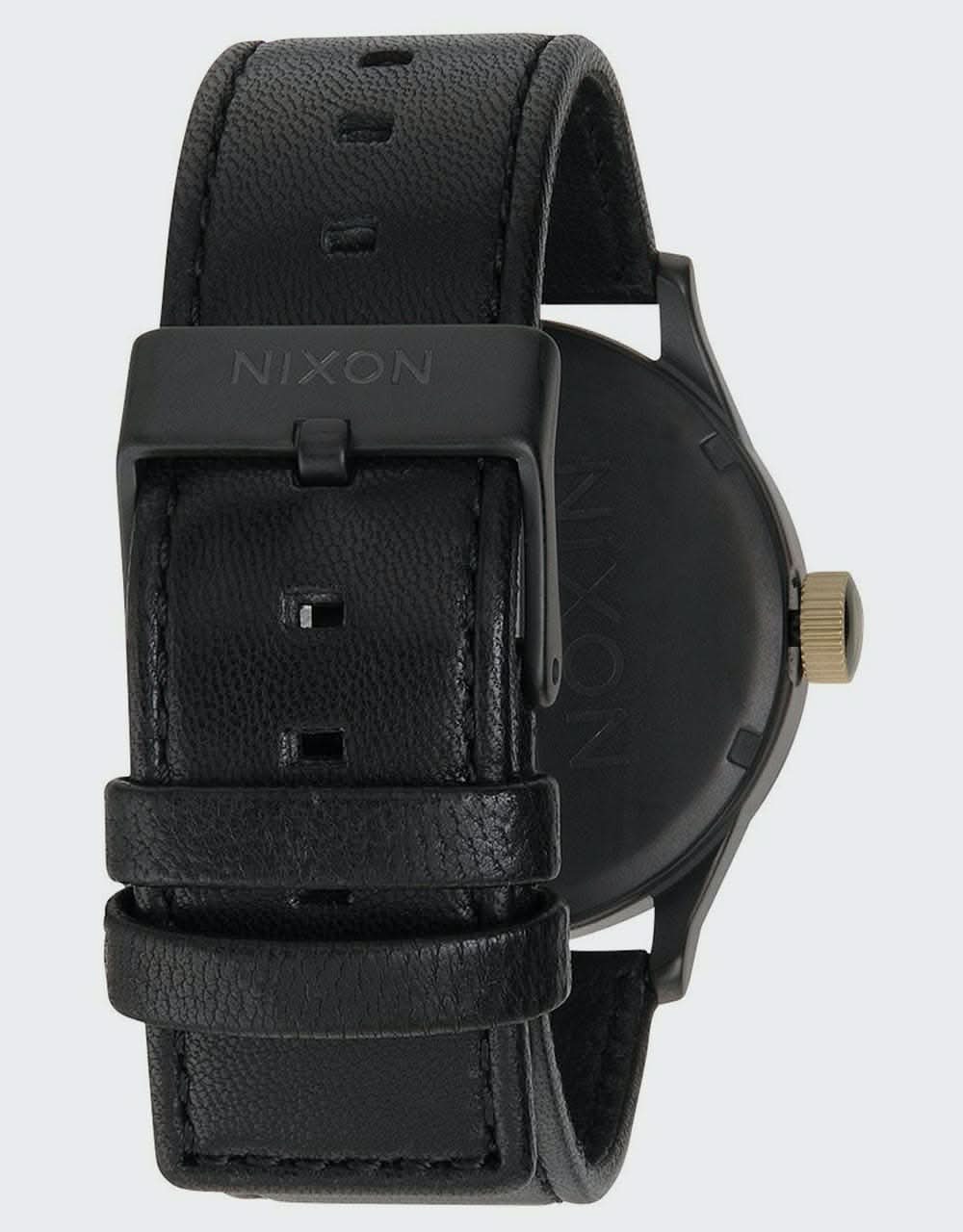 Nixon Sentry Leather Watch - Matte Black/Gold