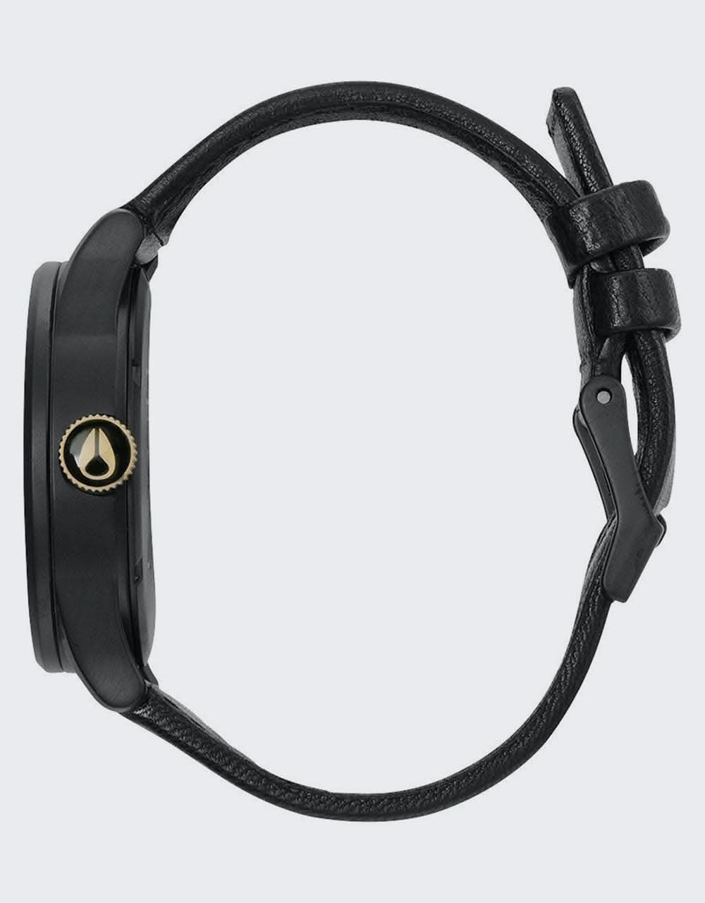 Nixon Sentry Leather Watch - Matte Black/Gold