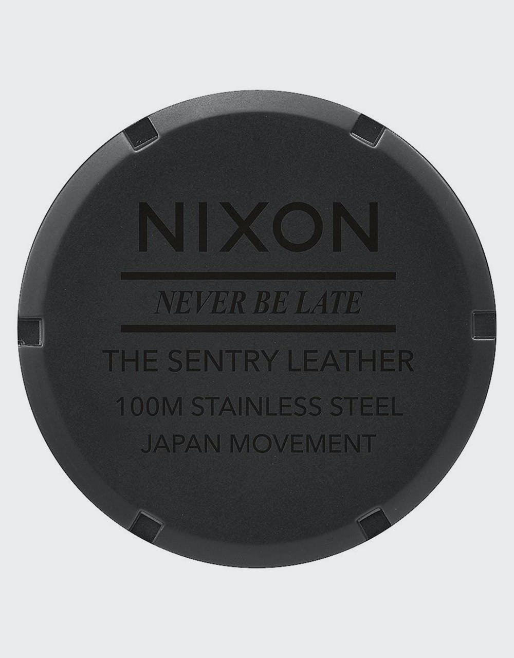 Nixon Sentry Leather Watch - Matte Black/Gold