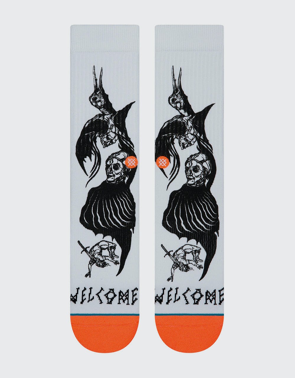 Stance x Welcome Darkness Classic Crew Socks - White