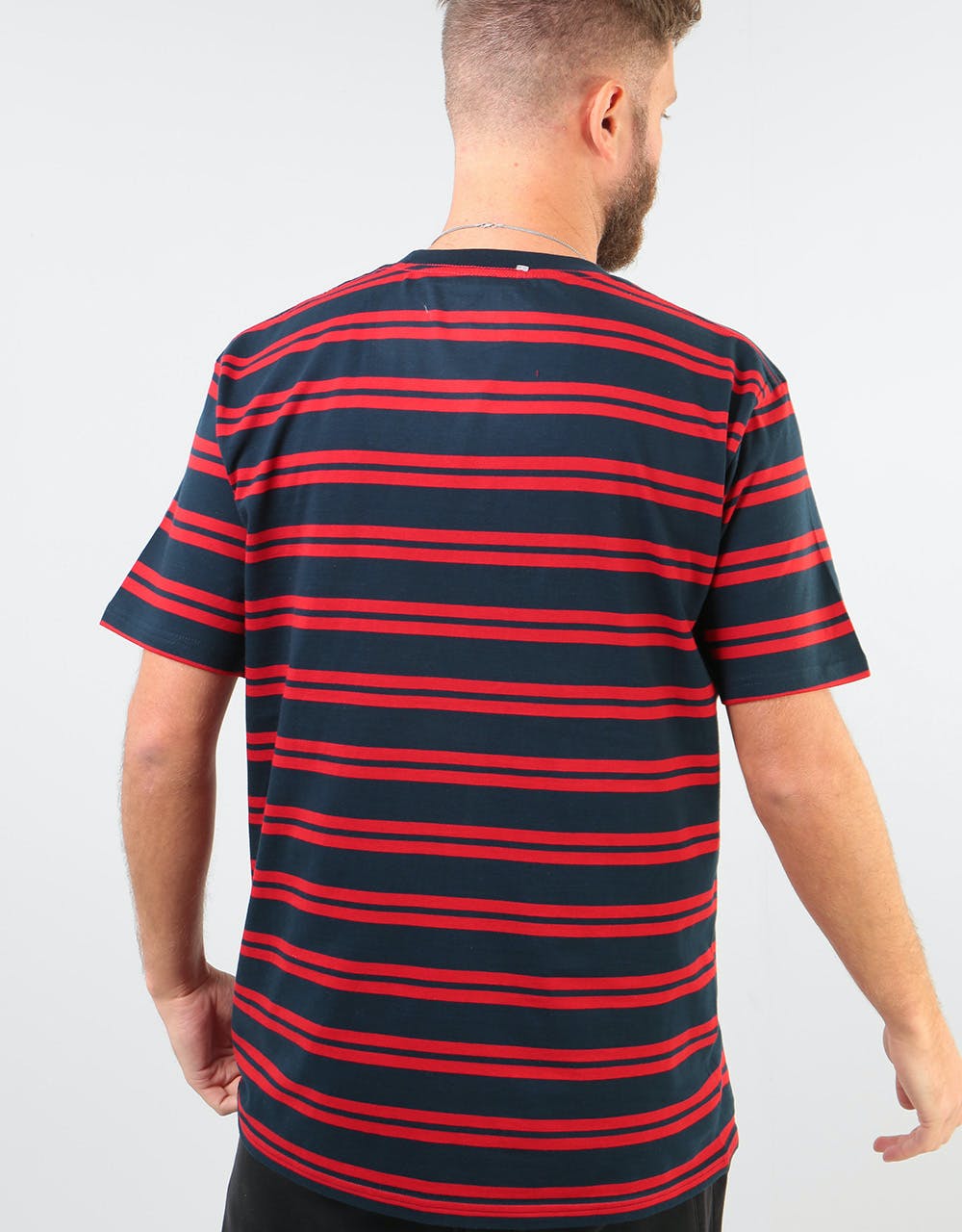 Route One Classic Stripe T-Shirt - Navy/Red