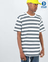 Route One Classic Stripe T-Shirt - White/ Navy