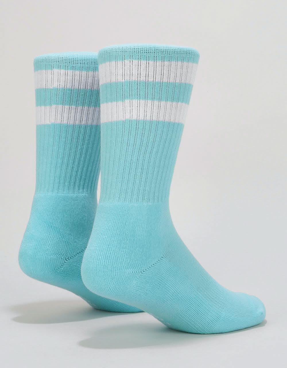 Route One Classic Crew Socks - Pastel Blue/White