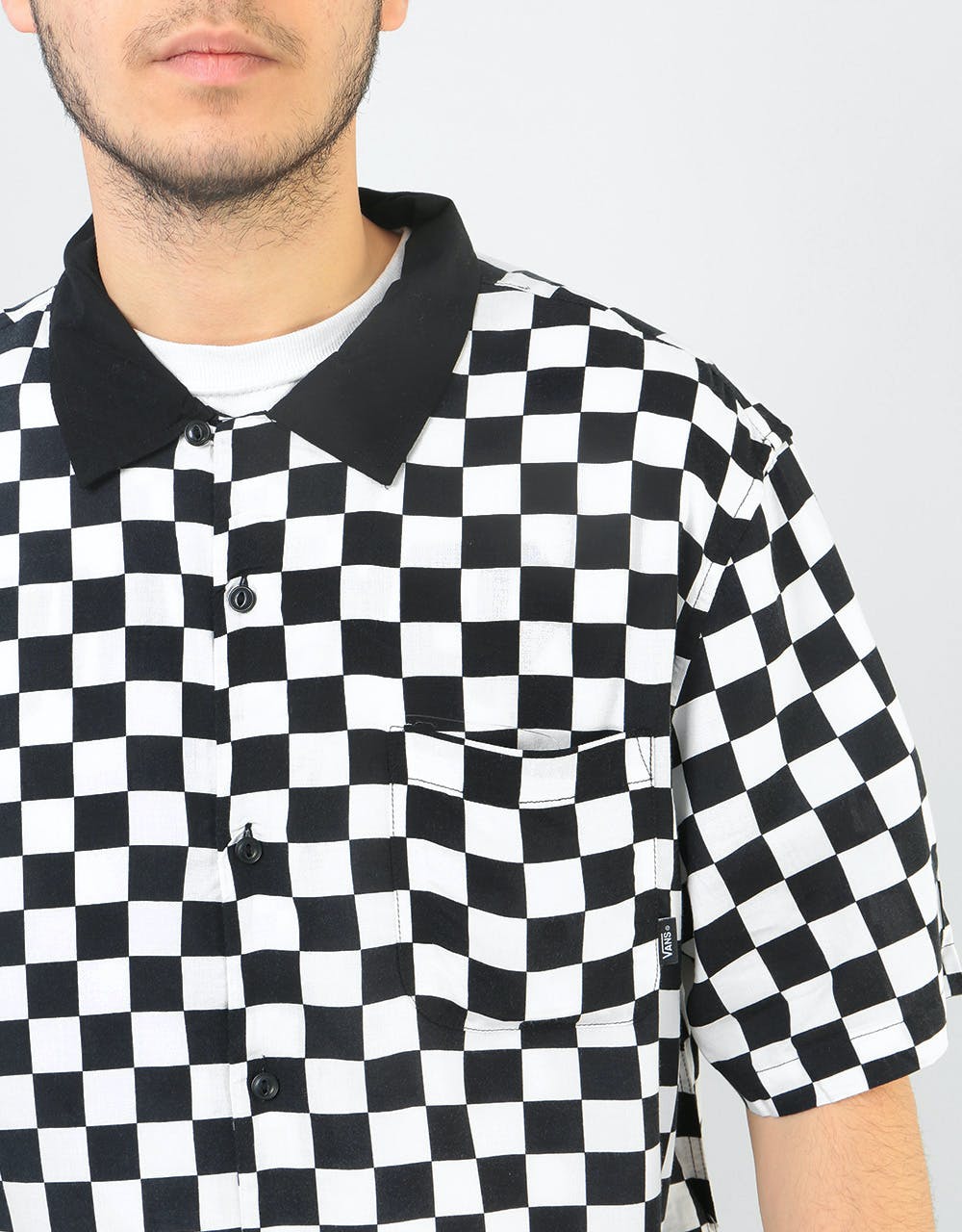 Vans Checker Camp S/S Shirt - White/Black