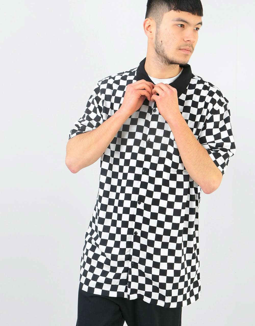 Vans Checker Camp S/S Shirt - White/Black