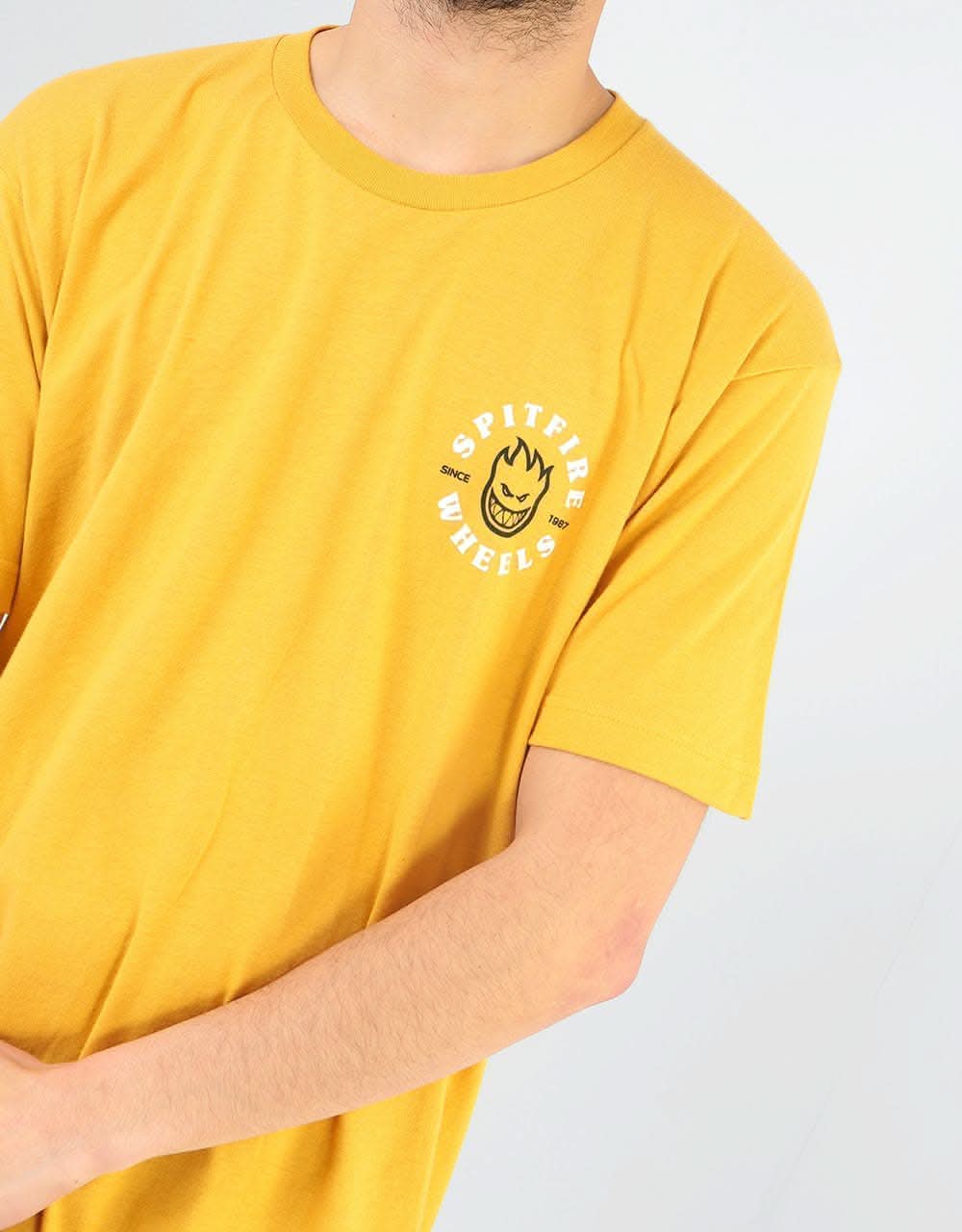 Spitfire Bighead Classic T-Shirt - Mustard/White/Black