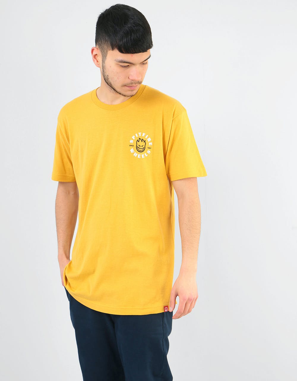 Spitfire Bighead Classic T-Shirt - Mustard/White/Black
