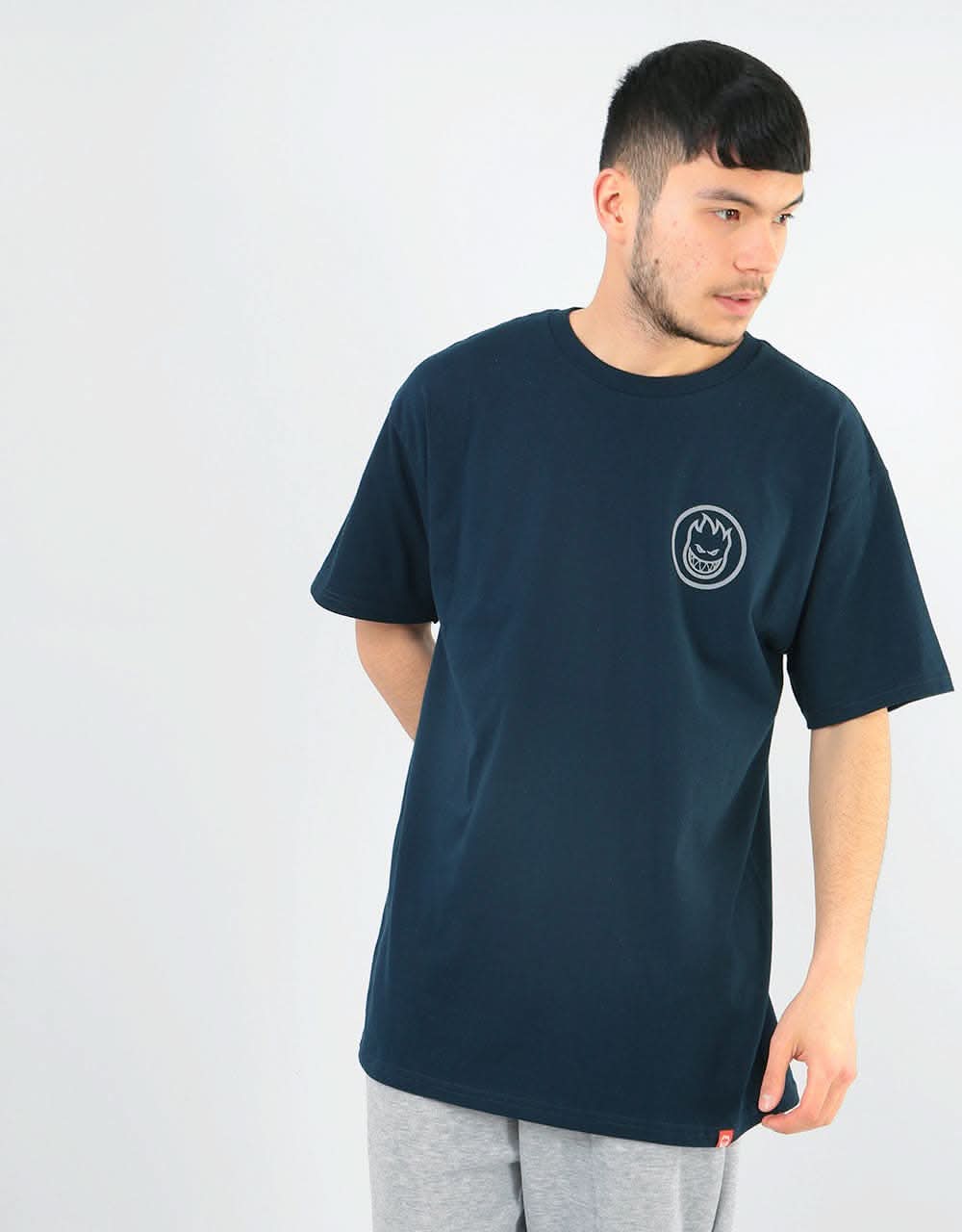 Spitfire Classic Swirl T-Shirt - Navy/Grey