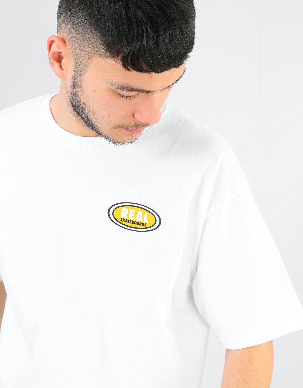 Real Small Oval T-Shirt - White/Orange
