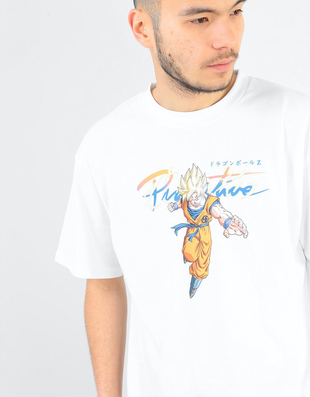 Primitive x Dragon Ball Z Neuvo Goku Saiyan T-Shirt - White