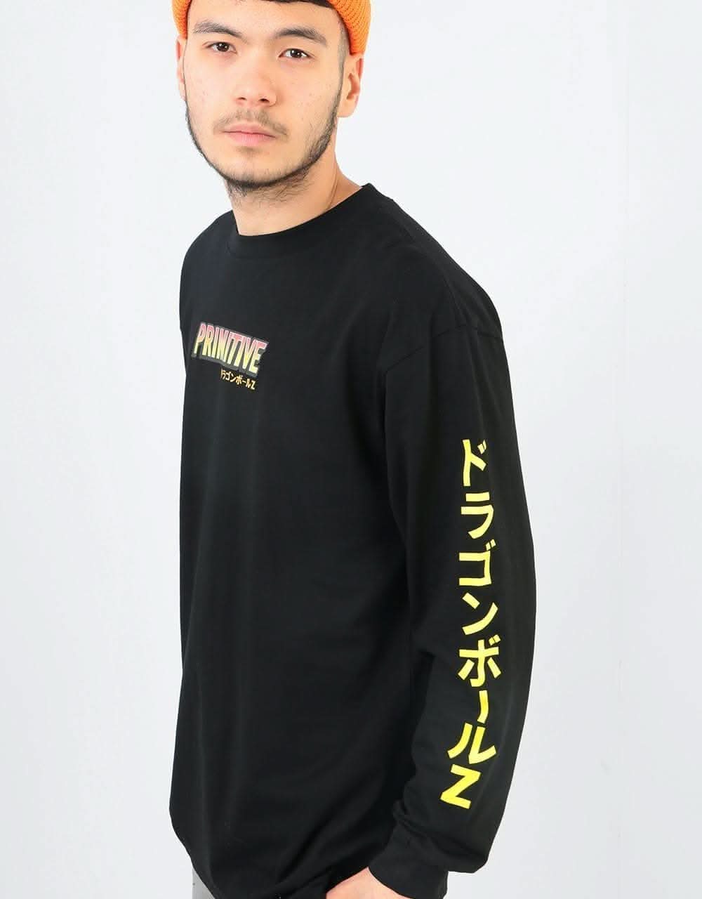 Primitive x Dragon Ball Z Super Saiyan Goku L/S T Shirt - Black