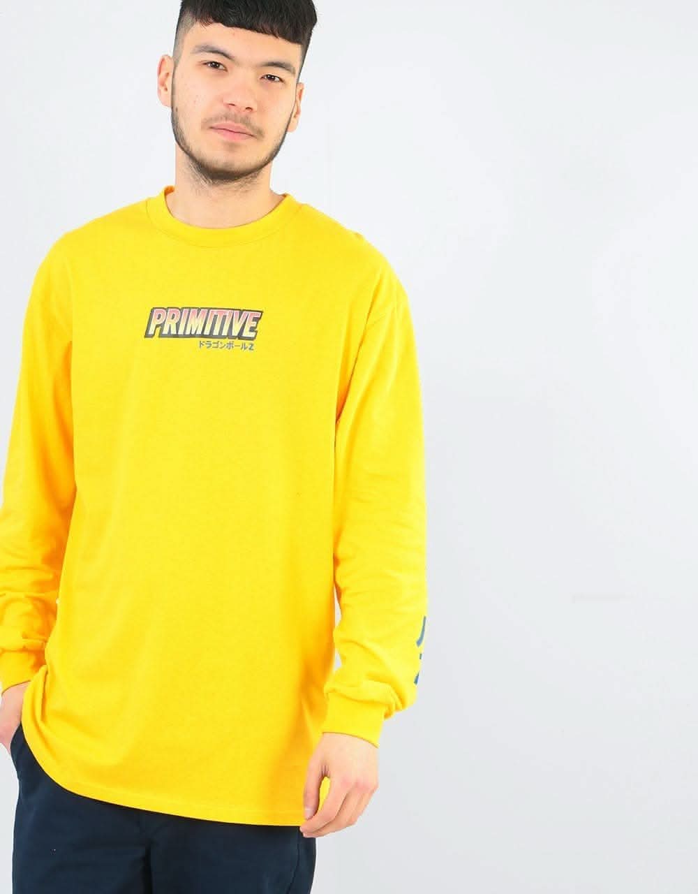 Primitive x Dragon Ball Z Super Saiyan Goku L/S T Shirt - Gold