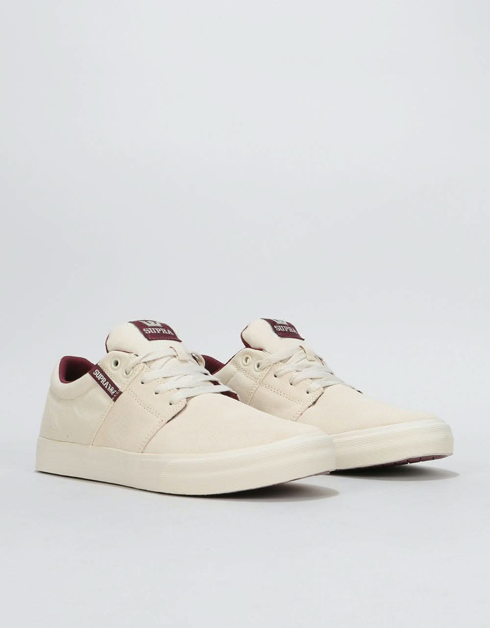 Supra Stacks Vulc II Skate Shoes - Off White/Off White