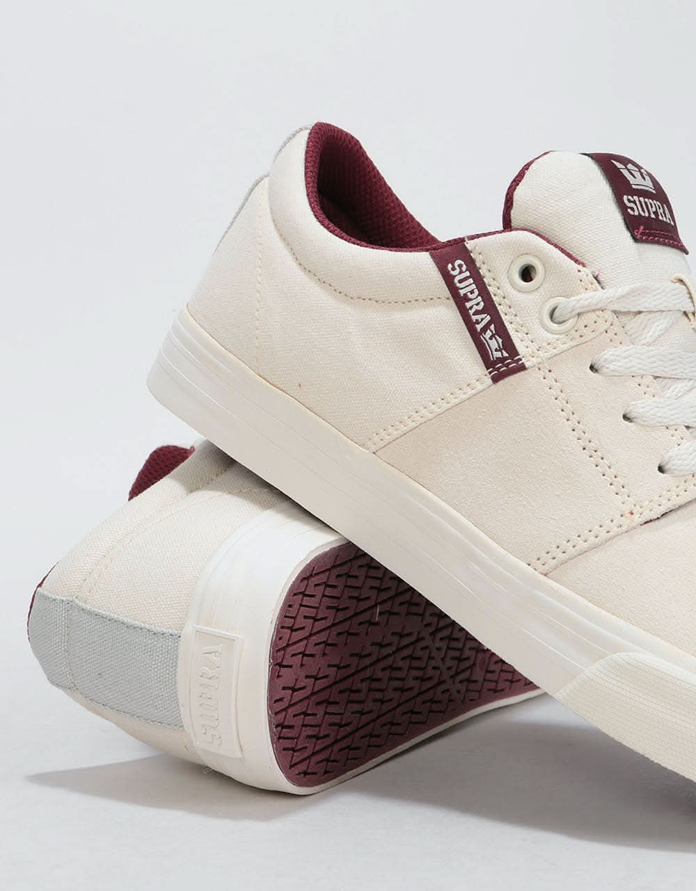 Supra Stacks Vulc II Skate Shoes - Off White/Off White