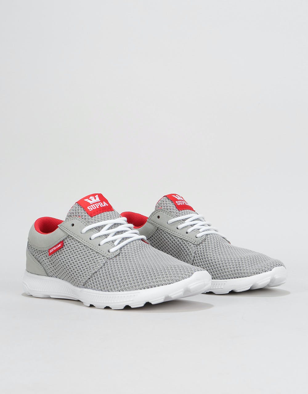 Supra Hammer Run Shoes - Light Grey/Risk Red/White