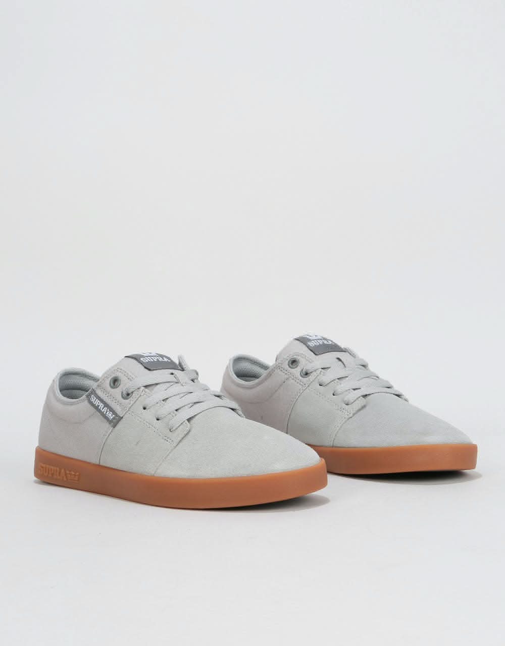 Supra Stacks II Skate Shoes - Light Grey/Grey/Gum