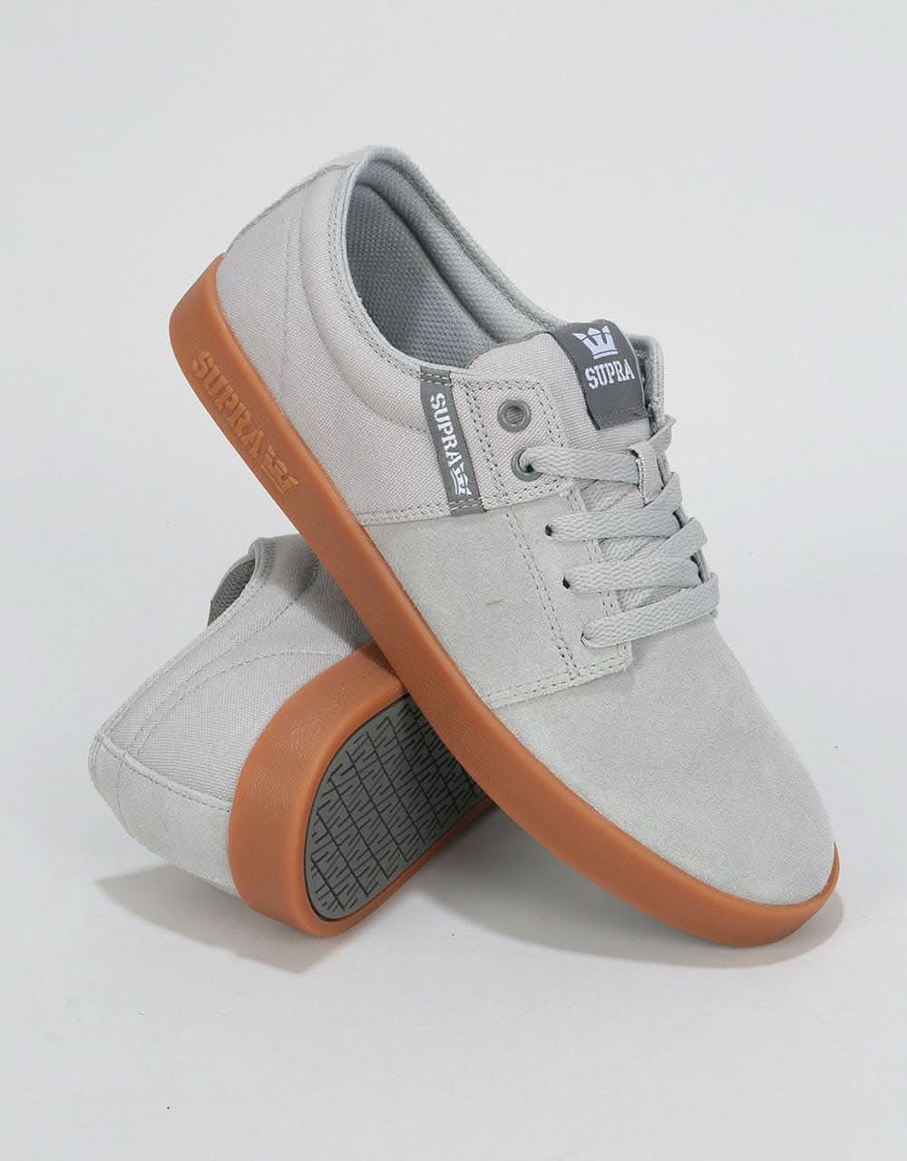 Supra Stacks II Skate Shoes - Light Grey/Grey/Gum