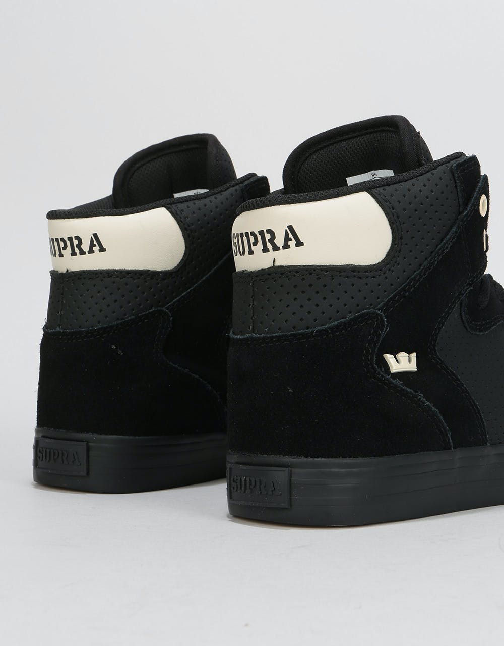 Supra Vaider Skate Shoes - Black/Off White/Black