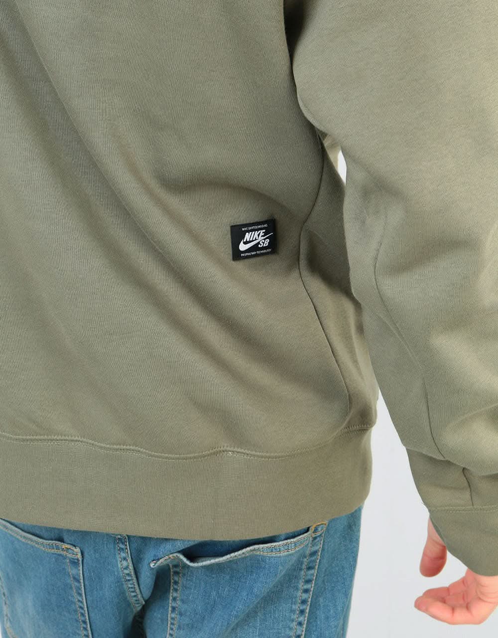 Nike SB Icon Essental Pullover Hoodie - Medium Olive/White