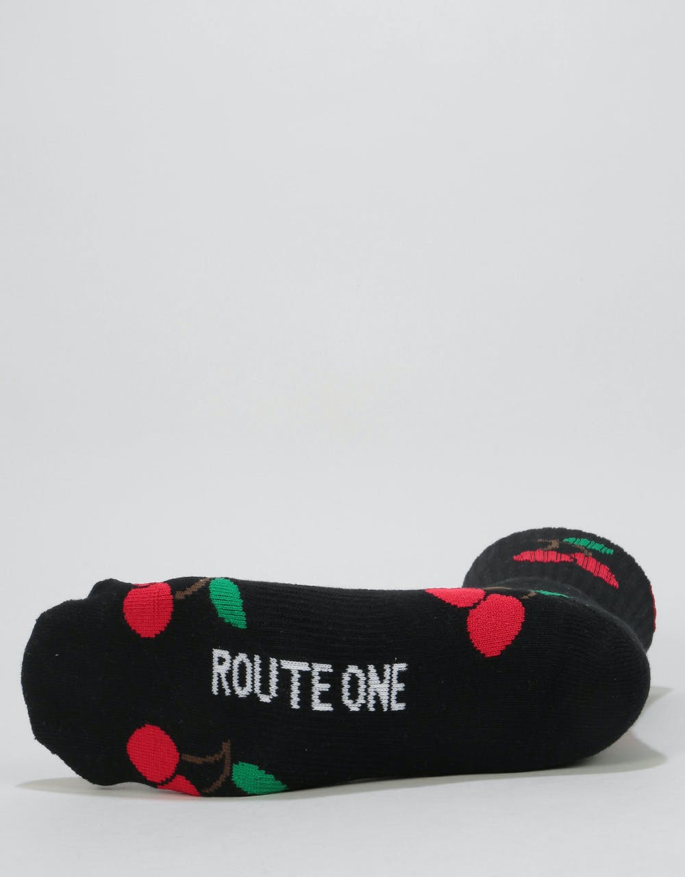 Route One Cherries Crew Socks - Black