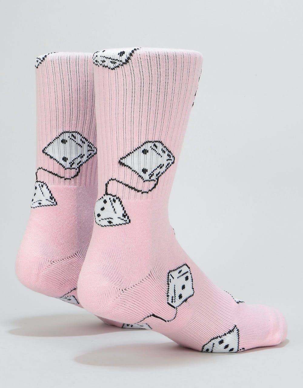 Route One Fluffy Dice Crew Socks - Light Pink