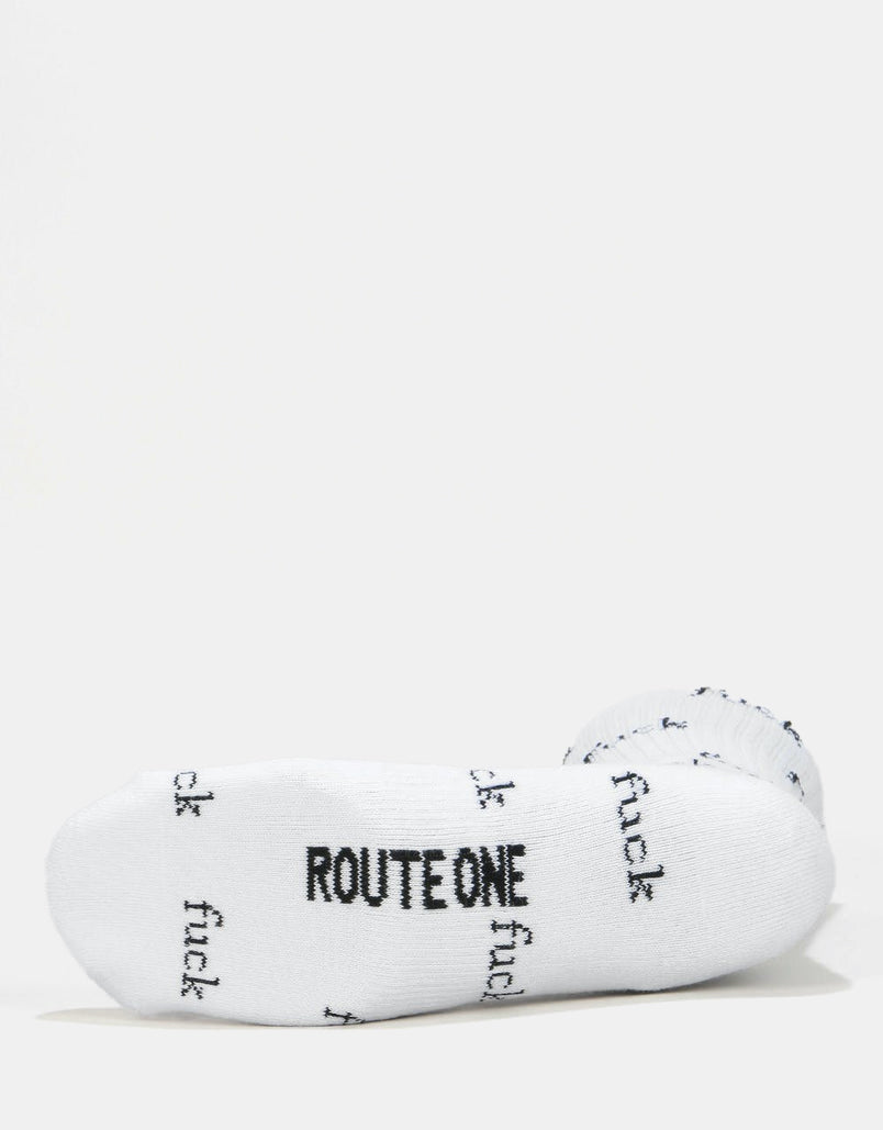 Route One F-It Crew Socks - White