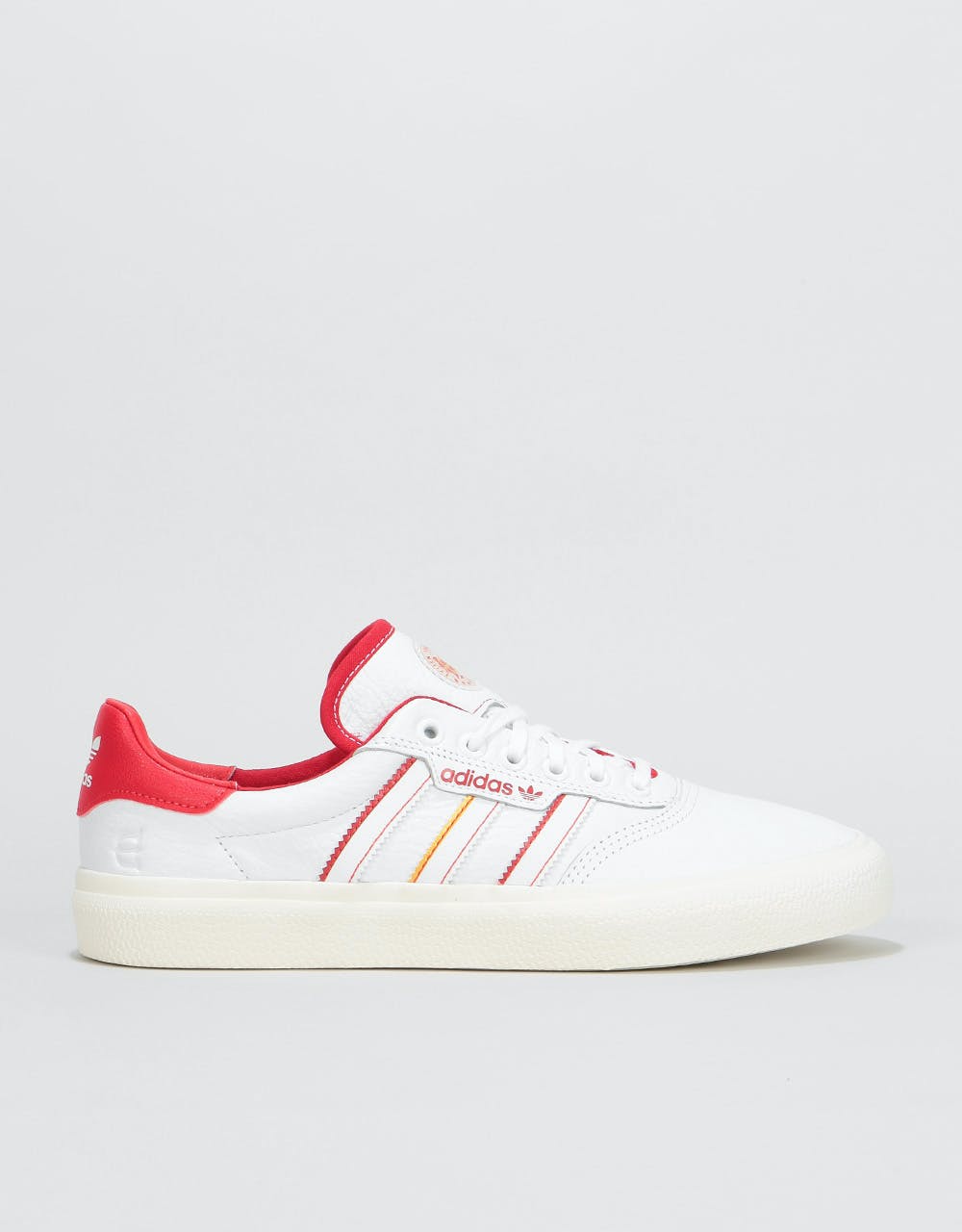 Adidas x Evisen 3MC Skate Shoes - White/Scarlet/Gold Metallic