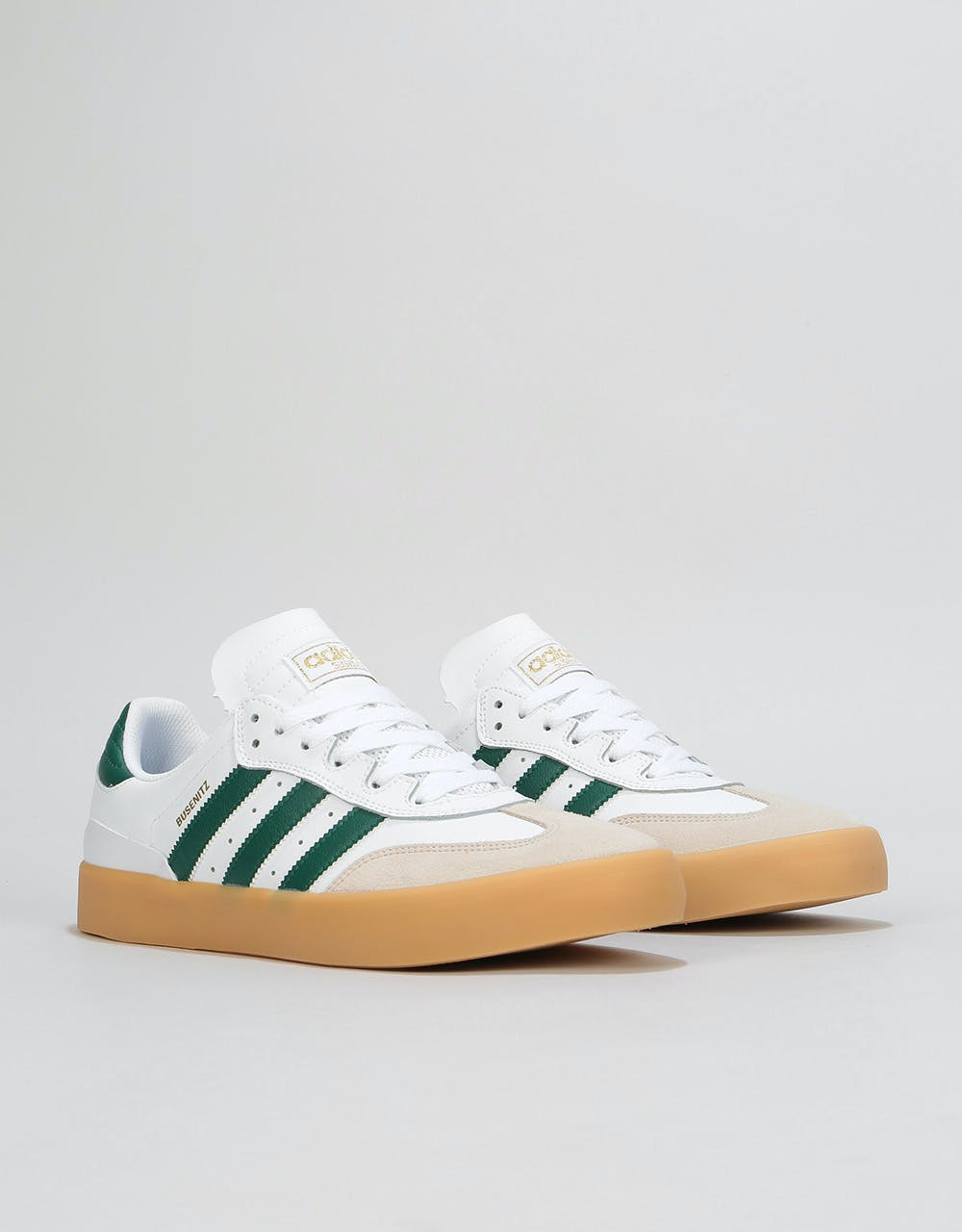 Adidas Busenitz Vulc RX Skate Shoes - White/Collegiate Green/Gum