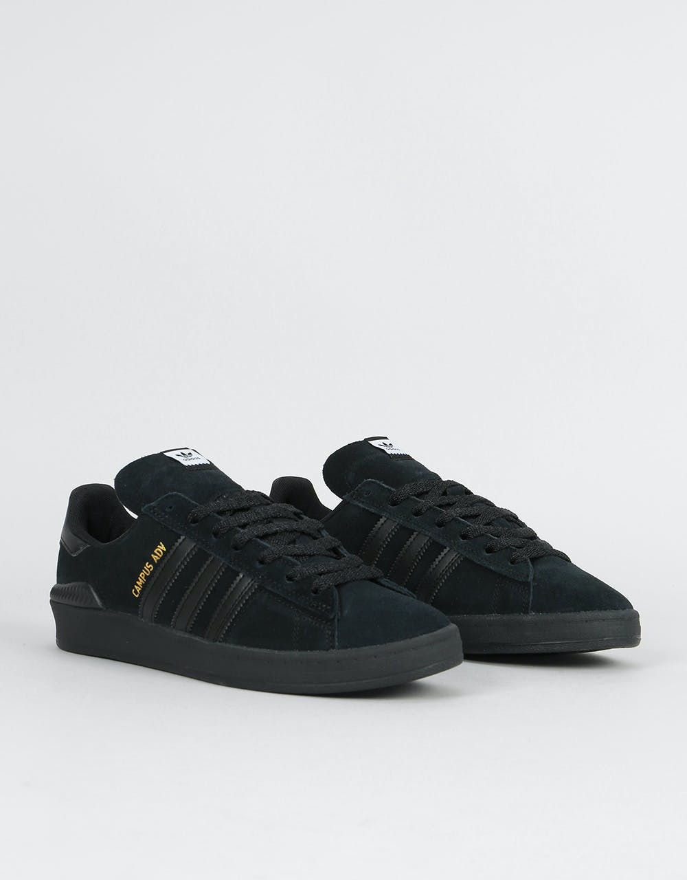 Adidas Campus ADV Skate Shoes - Core Black/Core Black/Gold Metallic